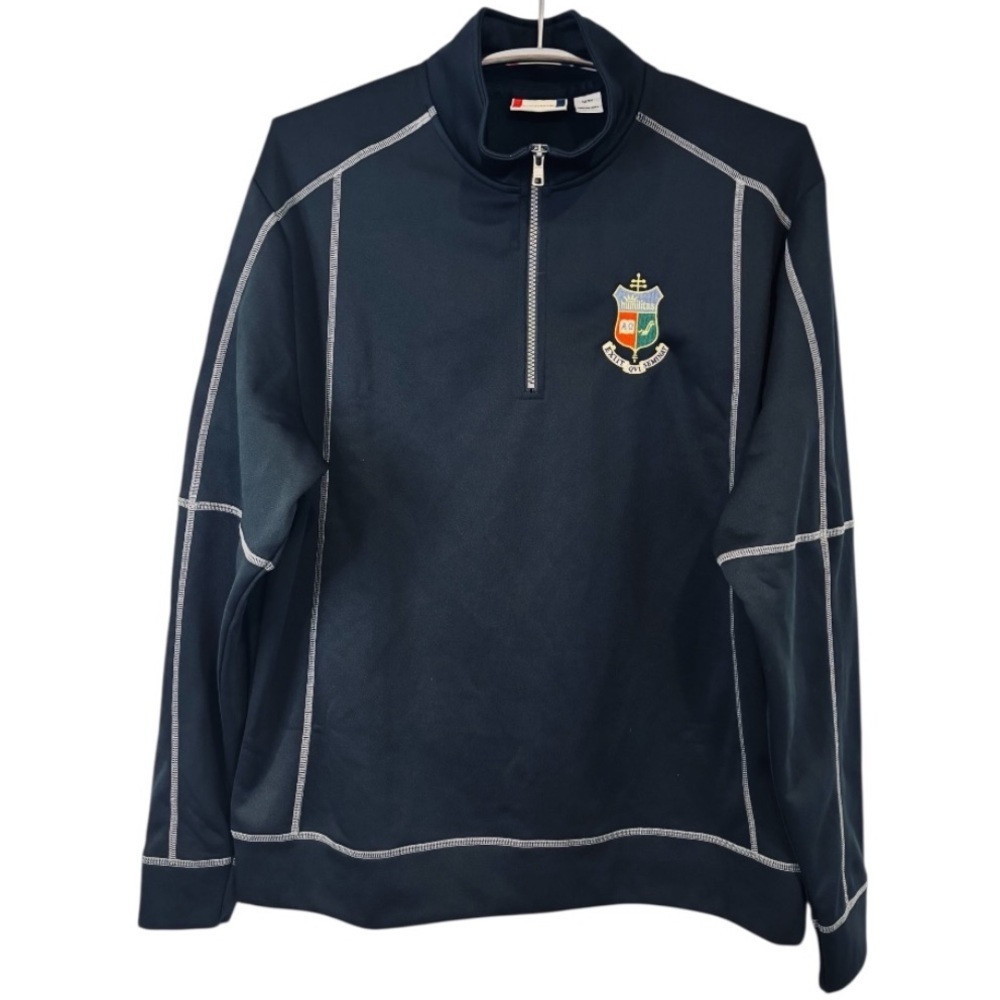 Clique Men’s Black Half-Zip Pullover Collared Sweatshirt with Embroidery
